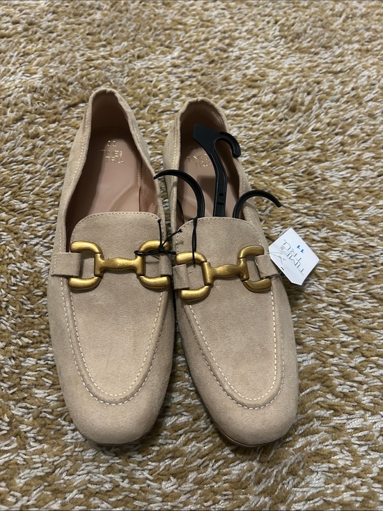 Time and Tru Shoes - Time and Tru Beige Suede Loafers with Gold Bit